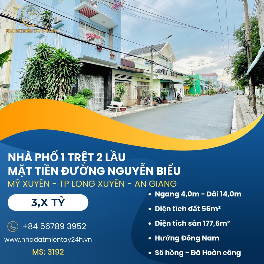 💥 SỐC: CƠ HỘI SỞ HỮU NHÀ 1 TRỆT 2 LẦU ĐỘC NHẤT NGAY TRUNG TÂM TP LONG XUYÊN, AN GIANG! (MS: 3192) 💥